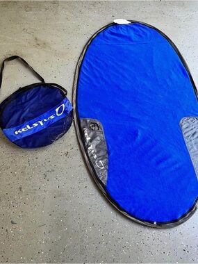 Kelsyus Blue Pop-Up BEACH Terry Towel Mat with Carry Case GUC